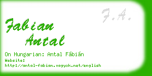 fabian antal business card